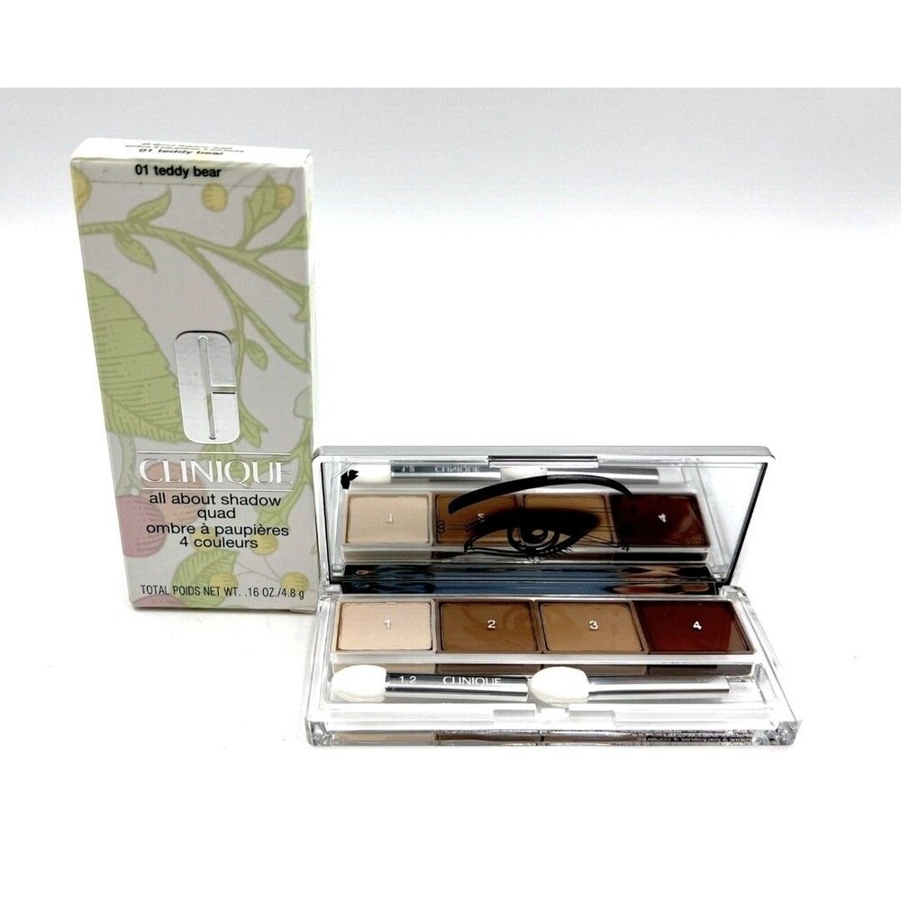 Clinique All About Shadow Quad 01 Teddy Bear 4.8g NEW In Box Eyeshadow Makeup
